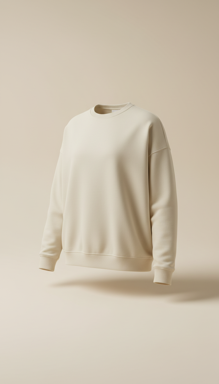 Cotton Crewneck Sweatshirt in Serene Taupe